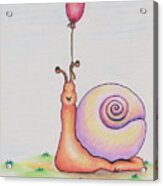 Snail With Red Balloon Acrylic Print