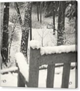 Snow Covered Benches Acrylic Print