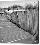 Snow Fence Rhythms And Lines Acrylic Print