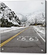 Snow On Route 66 Acrylic Print