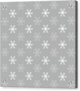 Snowflake Pattern In Grey And White Acrylic Print