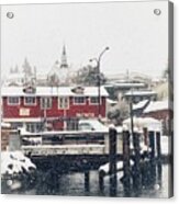 Snowing In Poulsbo Acrylic Print