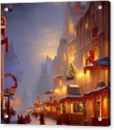 Snowy Christmas Shopping Acrylic Print