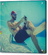 Social Networking Underwater: Toy Camera Effect Acrylic Print