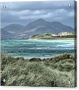Soft Waves Of Mountains Sea And Grassland-beauty Of Scottish Landscape- Scotland Harris Highlands Acrylic Print