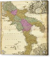 Southern Italian Peninsula Antique Map Acrylic Print