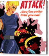 Space Blondes Attack Acrylic Print