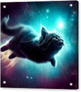 Space Whale Cat Acrylic Print