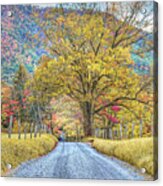 Sparks Lane In Autumn At Cades Cove Townsend Tennessee Acrylic Print
