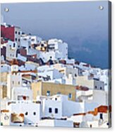 Spectacular View Of Tetouan Morocco, Watercolor Painting Of A Tourist Town Acrylic Print