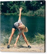 Sporty Young Woman Is Training Outside Acrylic Print