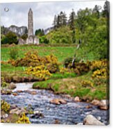 Spring Flowers Of St Kevins Church Acrylic Print