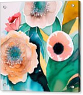 Spring Garden Ii - Watercolor Blossoms Acrylic Print