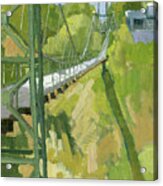 Spruce Street Suspension Bridge Acrylic Print