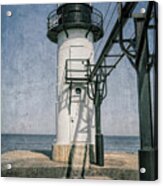 St. Joseph Michigan North Pier Light Textured Acrylic Print