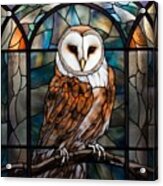 Stained Glass Barn Owl Acrylic Print