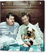 Stan And Ollie With Their Puppy Acrylic Print
