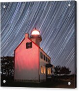 Star Trails Over East Point Light Acrylic Print