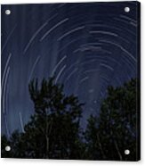 Star Trails With Clouds Acrylic Print