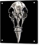 Sterling Silver Raven Skull Ring Acrylic Print