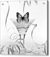 Still Life Of Butterfly On A Martini Glass Acrylic Print