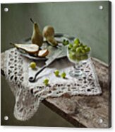 Still Life With Pears And Gooseberries Acrylic Print
