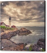 Stormy Afternoon  At Portland Head Light Acrylic Print