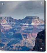 Stormy Clouds Over A Wintery Grand Canyon Acrylic Print