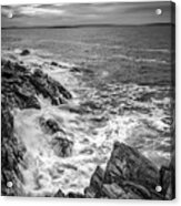 Stormy Dawn At Giant's Stairs In Black And White Acrylic Print