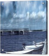 Stormy Seas With Rowboats Acrylic Print