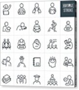 Study And Learning Thin Line Icons - Editable Stroke Acrylic Print