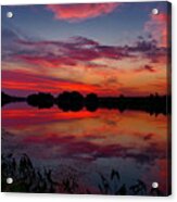 Summer Sunset On The River Acrylic Print