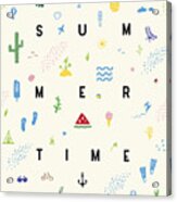 Summertime Seamless Pattern Poster Acrylic Print