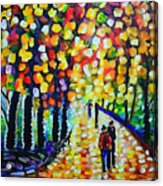 Sunny Day In The Park  Modern Impressionistic Landscape Painting Acrylic Print