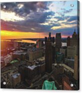 Sunrise Above Downtown Detroit Acrylic Print