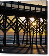 Sunrise And Shadows At Folly Beach Acrylic Print