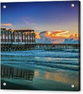 Sunrise At Daytona Pier Acrylic Print