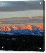 Sunrise On Tetons Acrylic Print