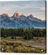 Sunrise Over The Grand Tetons From Blacktail Ponds Overlook, No. 1 Acrylic Print