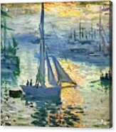 Sunrise The Sea By Claude Monet 1873 Acrylic Print