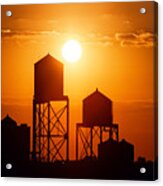 Sunset And Towers Acrylic Print