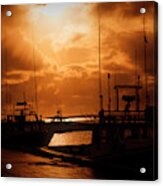 Sunset At The Dock Acrylic Print
