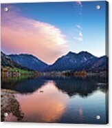 Sunset At The Schliersee Ii 16x9 Acrylic Print