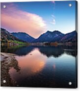 Sunset At The Schliersee Iii Acrylic Print
