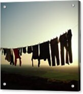 Sunset Clothesline Acrylic Print