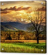 Sunset Clouds In Cades Cove Acrylic Print