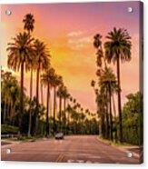 Sunset In Beverly Hills Acrylic Print