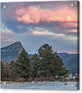 Sunset Magic In The Winter Sky, Rocky Mountain National Park Acrylic Print