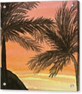Sunset Palm Trees Acrylic Print