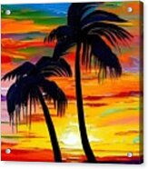 Sunset Palms Acrylic Print